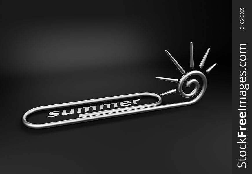 Paper clip with inscription summer. Paper clip with inscription summer