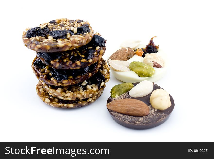 Handmade cookies with nuts and raisin