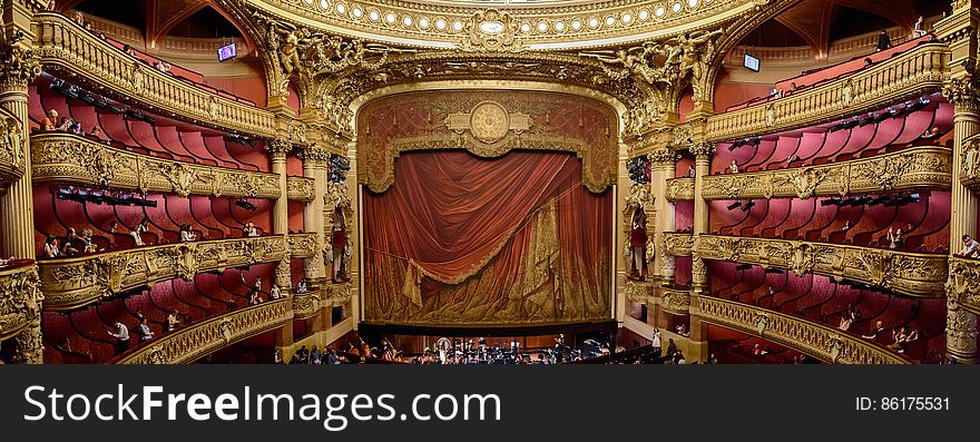 This is a panoramic view of the beautiful Palais Garnier in Paris. This is a panoramic view of the beautiful Palais Garnier in Paris.