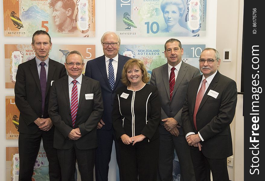 Reserve Bank Head of Currency, Property & Security Brian Hayr, Innovia Security Managing Director Bernhard Imbach, Canadian Banknote Company President and CEO Ronald G. Arends, Canadian Banknote Company Senior Vice President of Payment Systems Canada & Manufacturing Marilou Robinson, Reserve Bank Deputy Governor Geoff Bascand and SICPA Australia Managing Director Howard Carter. Reserve Bank Head of Currency, Property & Security Brian Hayr, Innovia Security Managing Director Bernhard Imbach, Canadian Banknote Company President and CEO Ronald G. Arends, Canadian Banknote Company Senior Vice President of Payment Systems Canada & Manufacturing Marilou Robinson, Reserve Bank Deputy Governor Geoff Bascand and SICPA Australia Managing Director Howard Carter.