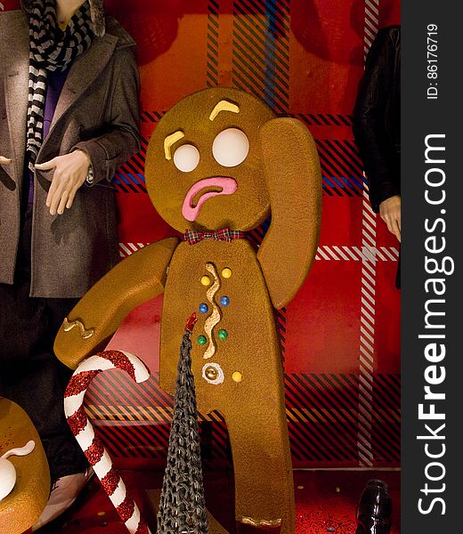Gingerbread Men Christmas Display On Grafton Street, Dublin Ireland.