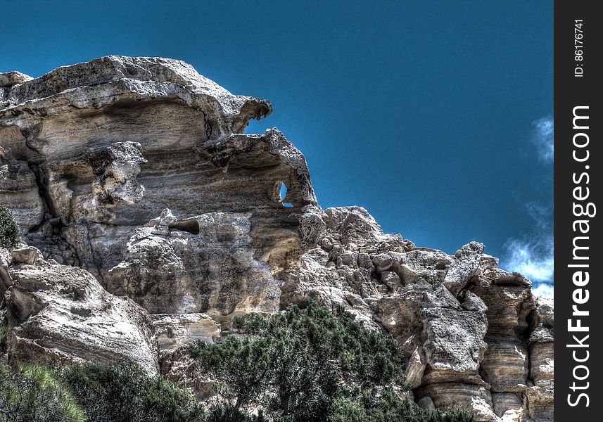 Sky, Plant, Cloud, Natural landscape, Bedrock, Mountain