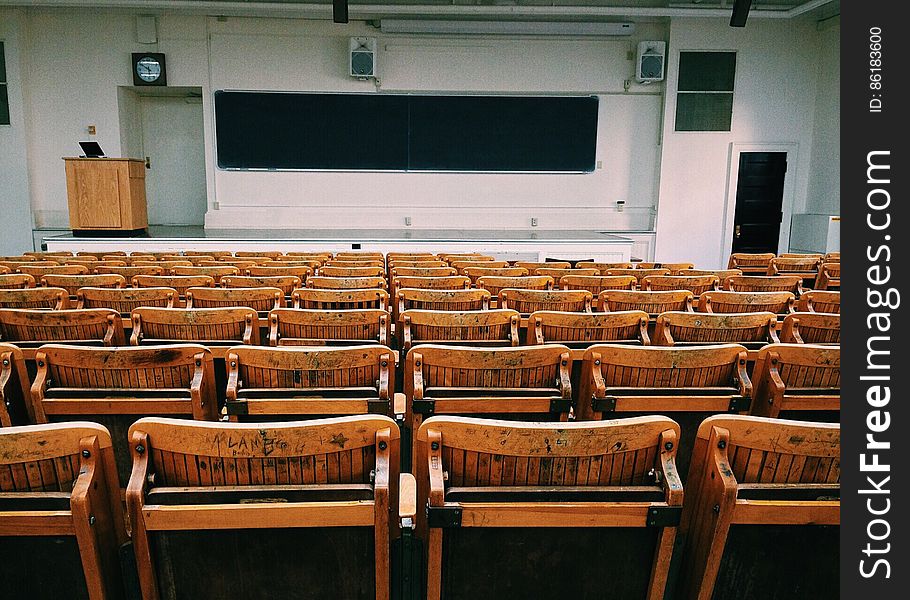 An empty auditorium or class room.
