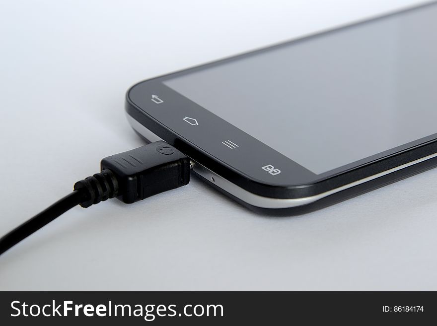 Black Android Smartphone Charge on