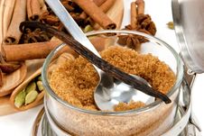 Cinnamon Sticks,Cardamom,vanilla Bean And Star Ani Stock Image Cinnamon Sticks,Cardamom,vanilla Bean And Star Ani Stock Image