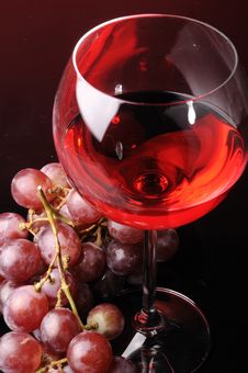 Grapes And Glass Of Wine Stock Photography Grapes And Glass Of Wine Stock Photography
