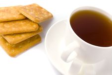 Cup Of Tea, Sugar And Cookies Stock Photo Cup Of Tea, Sugar And Cookies Stock Photo