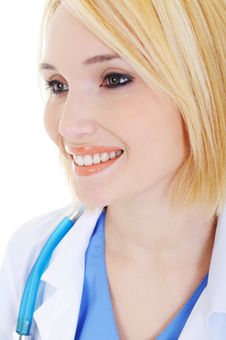Profile Portrait Of Beauty Young Female Doctor Royalty Free Stock Photo