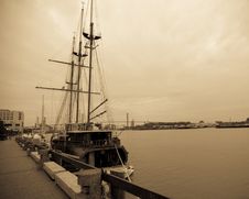 Wooden Sailing Ship In Port Royalty Free Stock Photos Wooden Sailing Ship In Port Royalty Free Stock Photos
