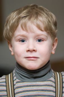 Cute Little Boy Looking Forward Royalty Free Stock Photos