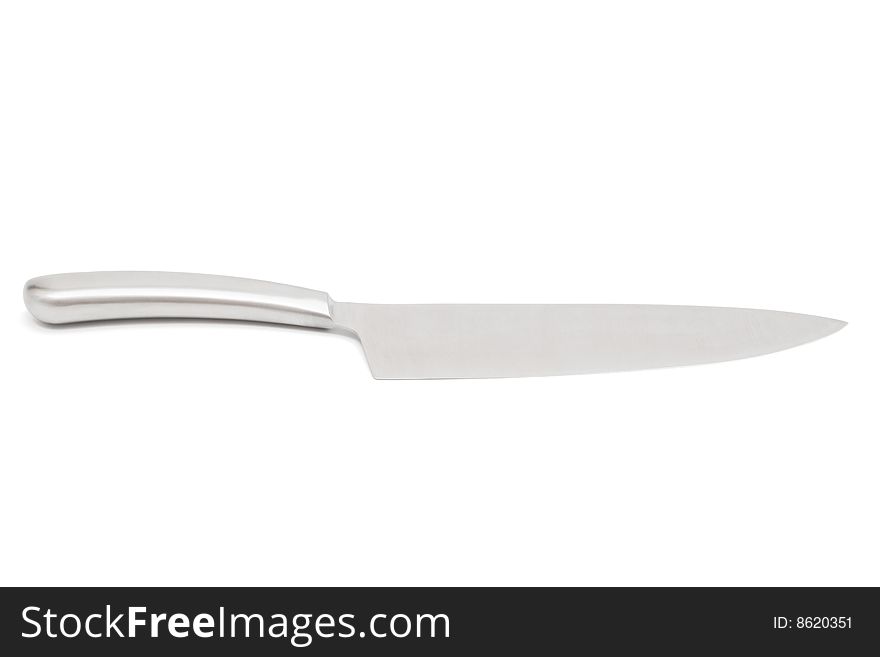 New kitchen knife on a white background