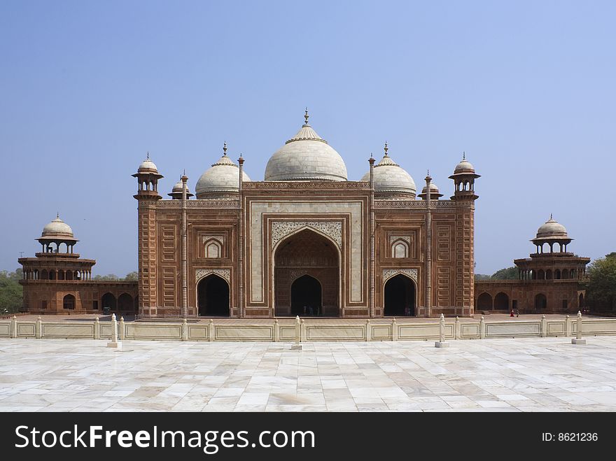 Mosque or masjid inside the Taj Mahal at Agra, India. Mosque or masjid inside the Taj Mahal at Agra, India