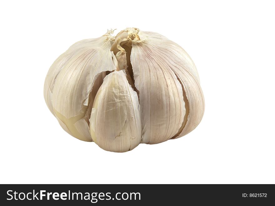 Garlic isolated on a white background/ Close up
