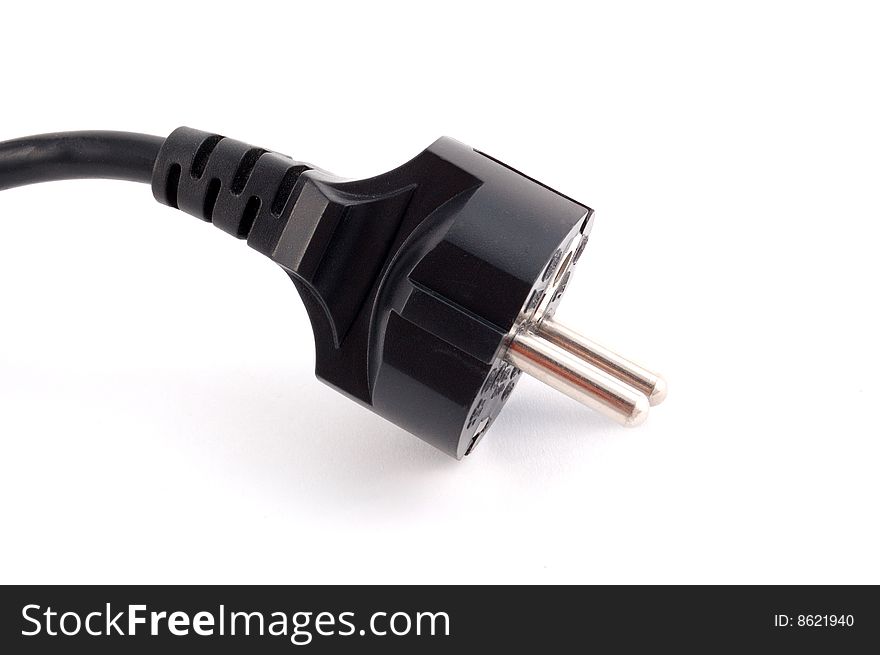 The black power plug on a white background