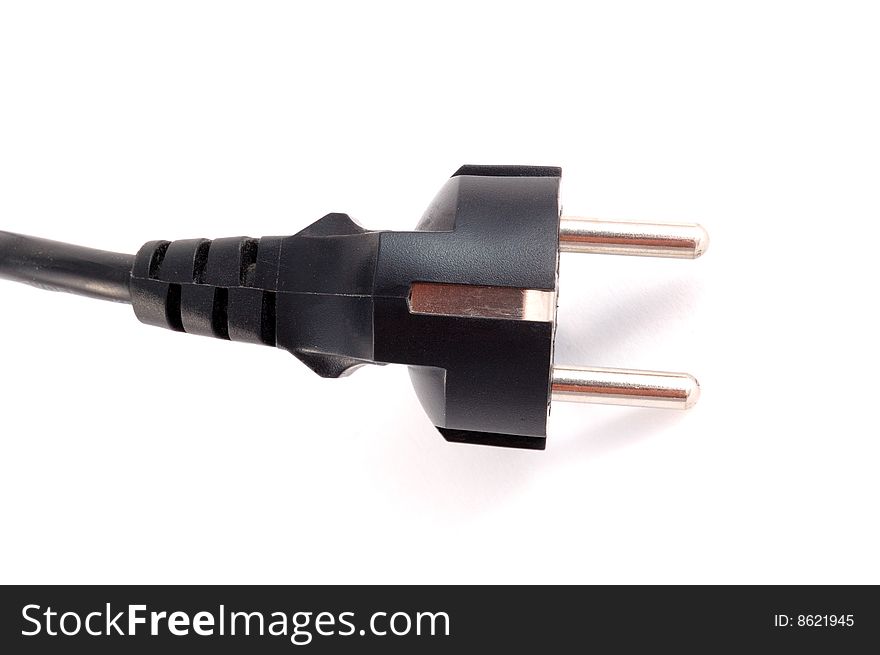 The black power plug on a white background