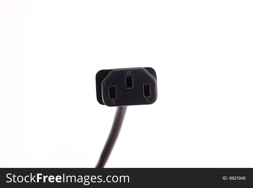 The black power plug on a white background