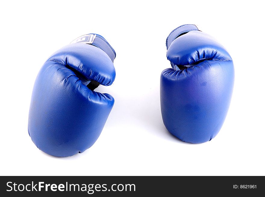 Dark blue boxer glove on a white background