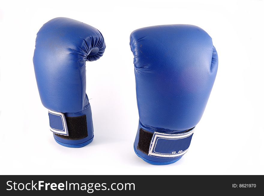 Dark blue boxer glove on a white background