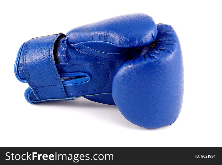 Dark blue boxer glove on a white background