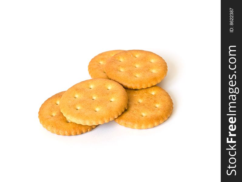 Heap of biscuits isolated on white background. Heap of biscuits isolated on white background