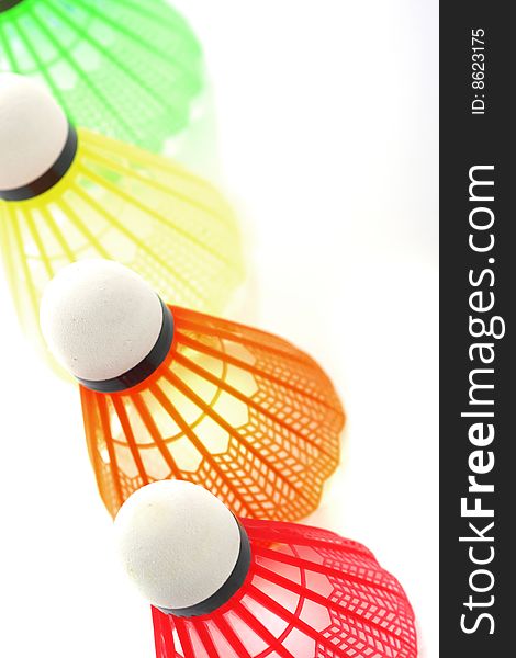 Image of the colorful shuttlecocks for badminton