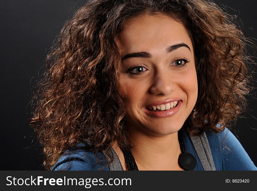 Beautiful Model With Curly Hair