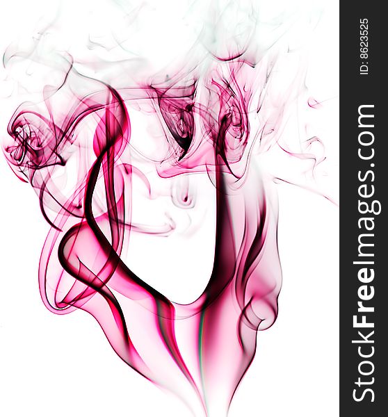 A photograph of smoke, isolated on a white background. A photograph of smoke, isolated on a white background.