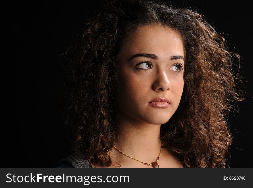 Beautiful model with curly hair