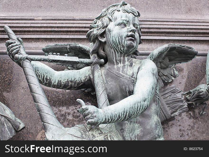 Sculptures of musicians around the famous beethoven monument which is located in the first district of vienna, the capital of austria