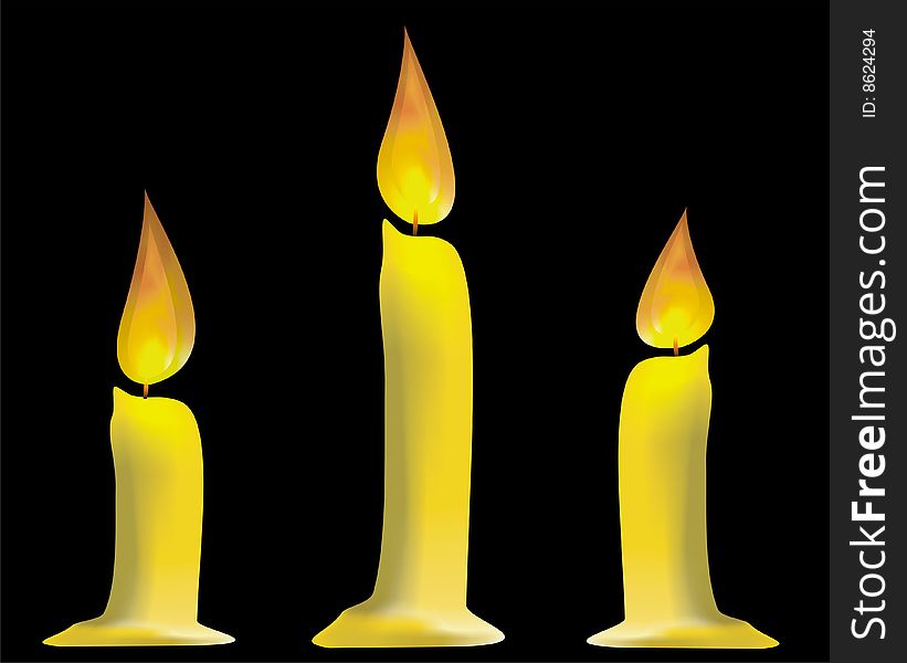 Just three candles isolated. I didn't expect it but this image can calm. Espesially as desktop wallpaper :-).