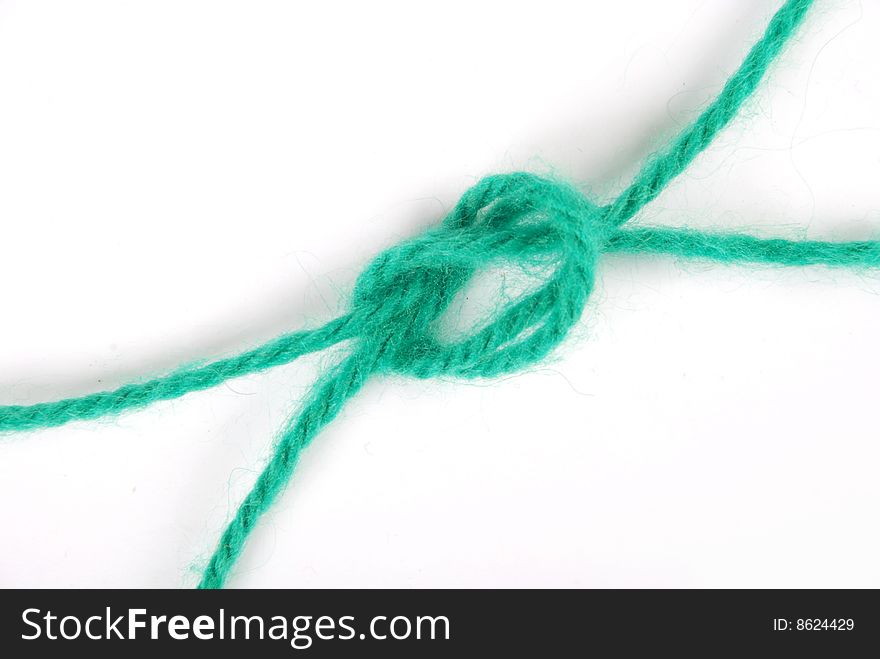 Green threads isolated on a white background