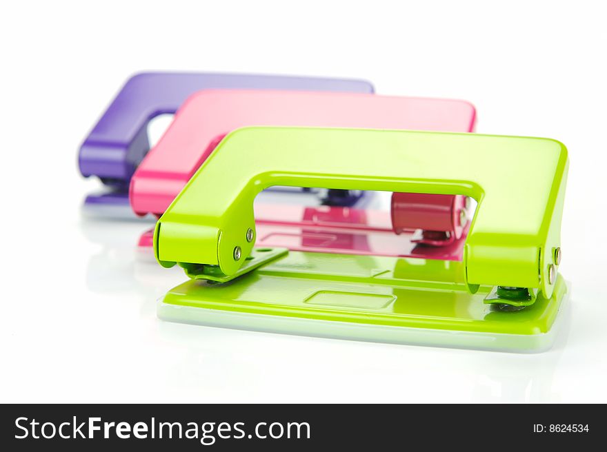 Hole punches isolated against a white background