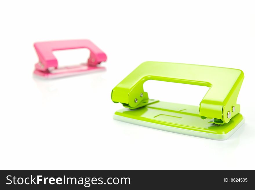 Hole punches isolated against a white background