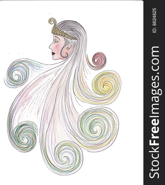 Beautiful illustration of hair style for woman. Beautiful illustration of hair style for woman