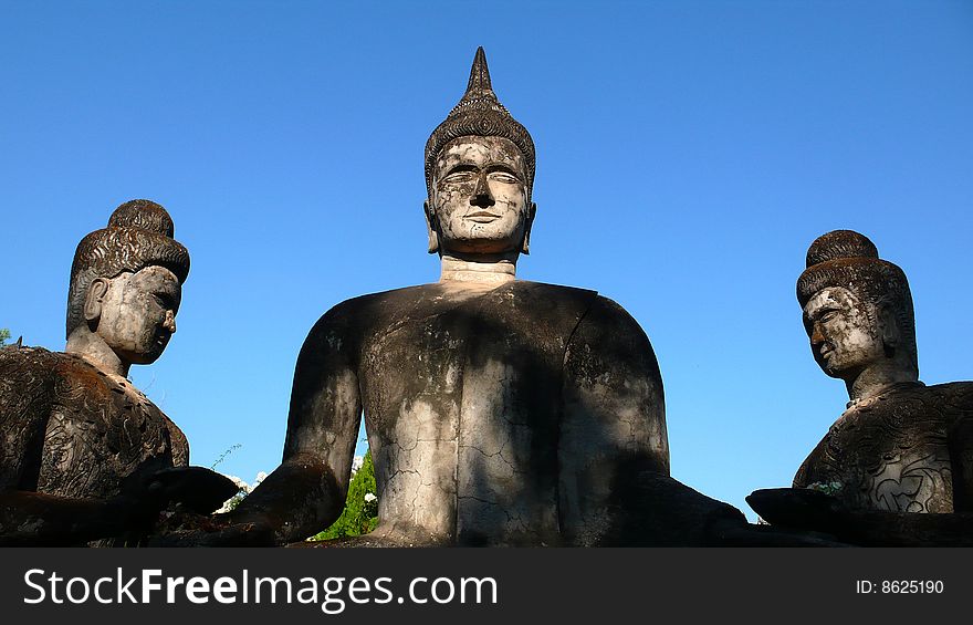Big Stone sculpture of Buddha  in Laos. Big Stone sculpture of Buddha  in Laos