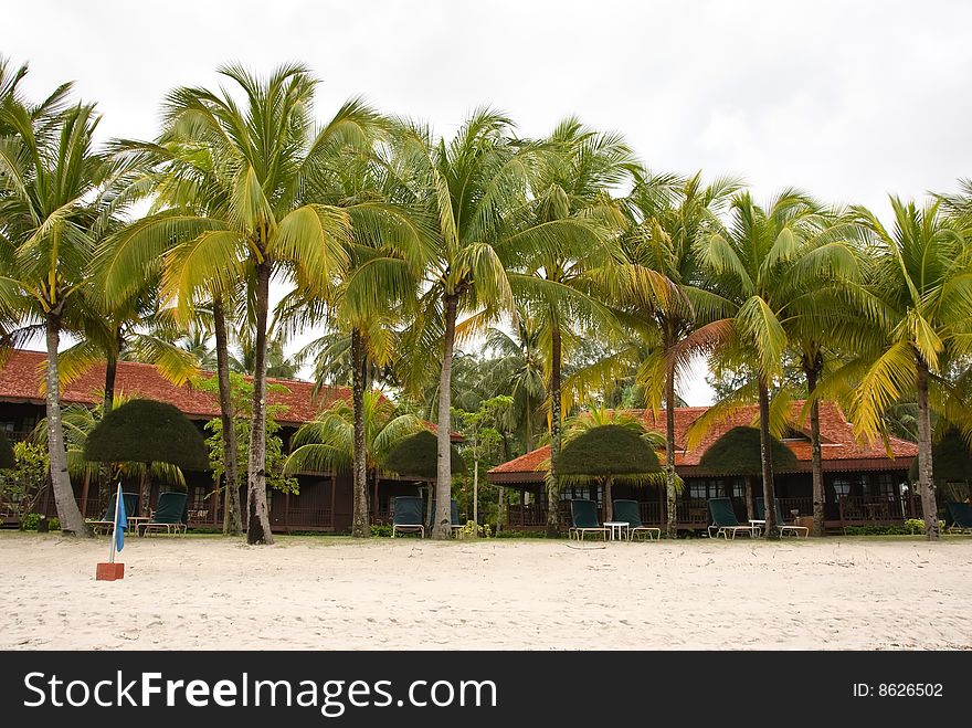 Beach bungalows on Langkawi island