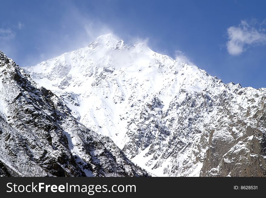 High Mountains. Caucasus mountains. Tsey.