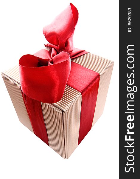 Gift Box With Red Ribbon