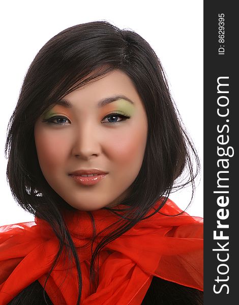 Asian woman on white background. Asian woman on white background