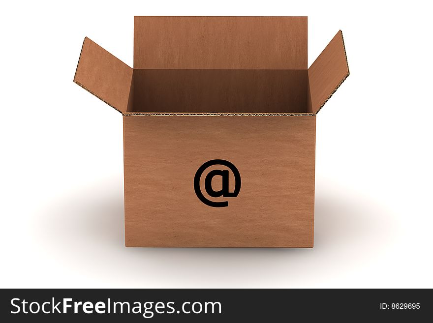 Cardboard With Email Symbol