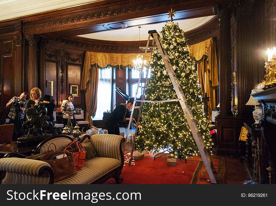 Christmas tree, Property, Light, Decoration, Christmas ornament, Lighting