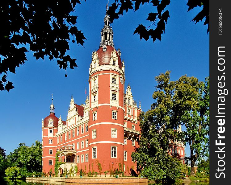 Exterior of Bad Muskau castle in Saxony, Germany,. Exterior of Bad Muskau castle in Saxony, Germany,