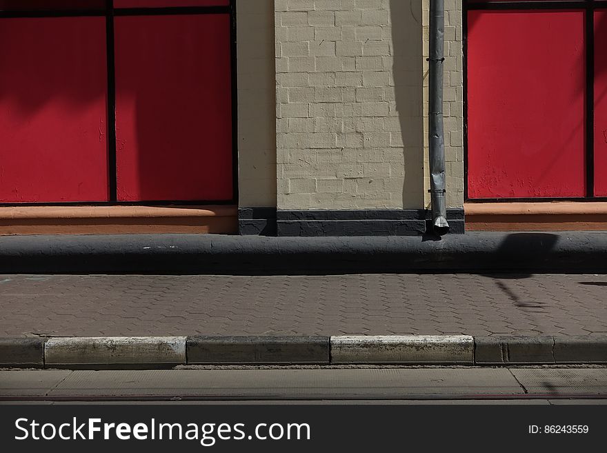 Rectangle, Wood, Road surface, Brick, Fixture, Orange