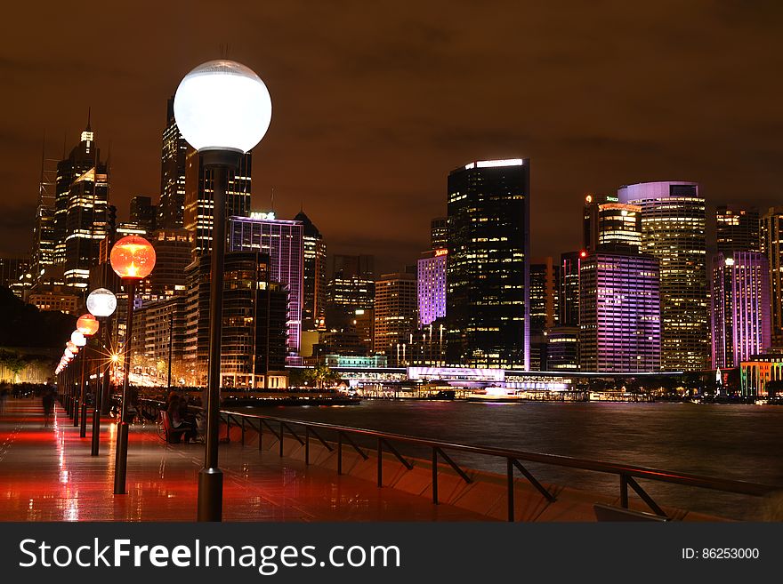 Illuminated City At Night