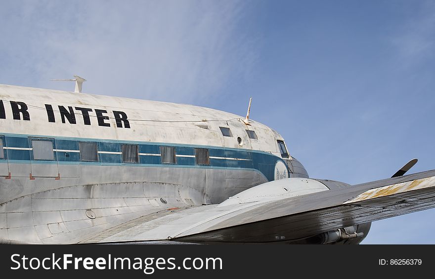 White Gray Teal Air Bus Under Blue Sky