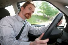 Businessman In The Car Royalty Free Stock Image