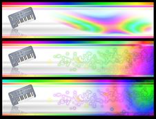 Psychedelic Retro Keyboard Music Banners Royalty Free Stock Photos