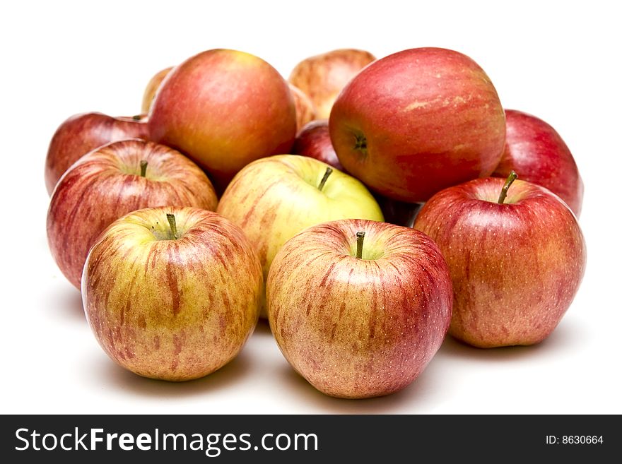 Bunch Of Apples On White