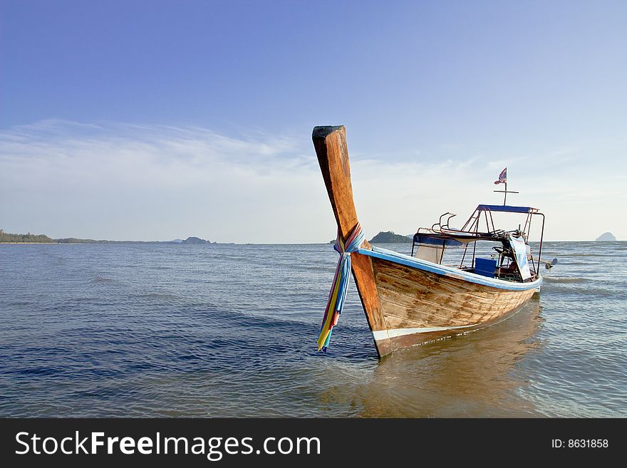 Boat at the beach in south of Thailand. Boat at the beach in south of Thailand.