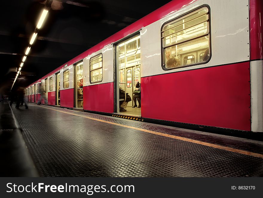 A station of italian underground. A station of italian underground